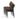 Chaise de restaurant Louis, noire, rembourrée en cuir synthétique