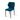 Chaise de restaurant Louis, Bleue Petrole, rembourrée en cuir synthétique