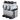 Slush Eis Maschine 3x 12 Liter Edelstahl schwarz