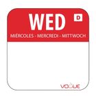 Wochentagetiketten Mi/rot wasserlöslich - 1.000 Stück