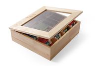Teebox aus Holz mit Sichtfenster