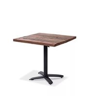 Table de bistrot X Cross basse noire 740 mm, 11001, plateau de table Old-Dutch 700 x 700 mm