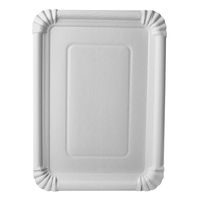 250 assiettes Papstar, carton "pur", carrées 21,5 cm x 29 cm, blanches