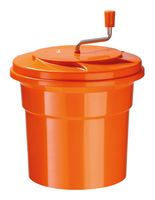 Bartscher Salatschleuder orange mit Wasserablaufschlauch, 25 Liter
