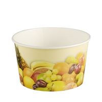 200 pots à glace Papstar, carton, ronds, 250 ml, Ø 10 cm x hauteur : 6 cm - « Fruits »
