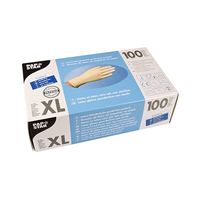 100 gants Papstar, latex, non poudrés, blanc, taille XL