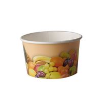 200 pots à glace Papstar, carton, ronds, 100 ml, Ø 8 cm x hauteur : 4,8 cm - « Fruits »