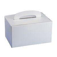 20 boîtes à lunch Papstar, carton, carré, 12,5 cm x 15,5 cm x 22,5 cm, blanc, avec poignée