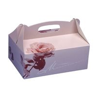 20 boîtes de pâtisserie Papstar, carton, carré, 20 cm x 13 cm x 9 cm, rosé avec poignée