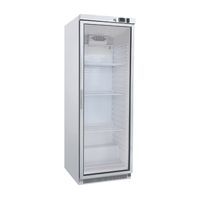 Réfrigérateur de stockage Gastro-Inox 400 litres blanc avec porte vitrée 