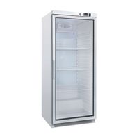 Réfrigérateur de stockage Gastro-Inox 600 litres blanc avec porte vitrée 