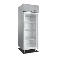 Marecos Softline Edelstahl 700 Liter GN 2/1 Kühlschrank mit Glastür und Umluftkühlung