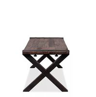 Table Old Dutch avec plateau Barnwood, basse, piétement en X, 1200 x 800 x 760 mm
