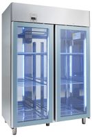Alpeninox Umluft-Gewerbekühlschrank KU 1402 G Comfort mit 2 Glastüren für GN 2/1