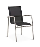 Chaise empilable Khartum acier inoxydable/noir 2 pcs