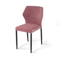 Chaise de restaurant Louis, Rose, rembourrée en cuir synthétique