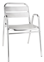 Chaises de bar Bolero avec accoudoirs, aluminium