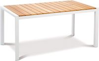 Table Paros 210 x 90 cm blanc/teck