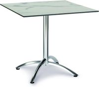Table pliante Firenze 80x80 cm carrée argent/marbre
