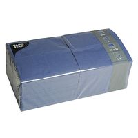 250 serviettes de table Papstar, 3 épaisseurs, pli 1/8, 33 cm x 33 cm, bleu foncé