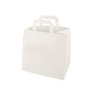 50 sacs cabas Papstar, papier, 25 cm x 26 cm x 17 cm, blanc, avec poignée