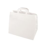 50 sacs cabas Papstar, papier, 27 cm x 32 cm x 17 cm, blanc, avec poignée