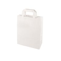 50 sacs cabas Papstar, papier, 28 cm x 22 cm x 10 cm, blanc, avec poignée