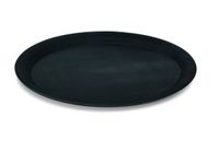 Plateau à café ovale en polypropylène noir, 26,5 cm x 19 cm