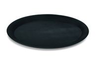 Plateau à café ovale en polypropylène noir, 29,0 cm x 22 cm