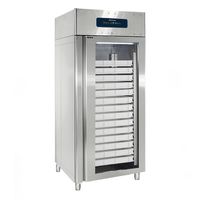 Mastro Bäckereitiefkühlschrank 850 Liter aus Edelstahl mit Glastür, 56x 600x400 mm, -10°/-20°C