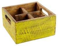 APS Table Caddy VINTAGE Yellow 17x17x10