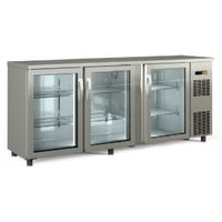 Barkühltisch PROFI 3/0 - mit Glastüren - Edelstahl
