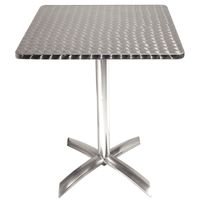 Table pliante carrée en inox Bolero, 1 pied, 60 x 60 cm