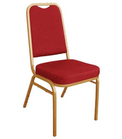 Chaises de banquet Bolero à dossier rectangulaire, rouge, 4 pièces