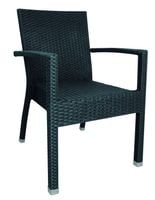 Fauteuils empilables effet rotin anthracite
