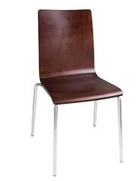 Chaises de salle à manger Bolero en hêtre plaqué, brun foncé (4 pièces)