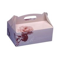 Boîte à pâtisserie Papstar Rosé avec poignée de transport - grande