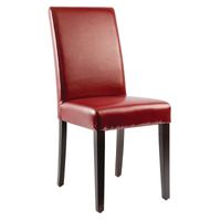 Chaises de salle à manger Bolero, similicuir, rouge