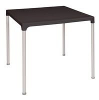 Table Bolero carrée, avec trou pour parasol, noir, 75 x 75