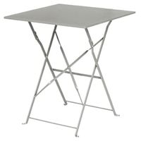 Table en acier Bolero, carrée, grise, pliante