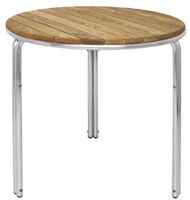 Table en bois de frêne et aluminium Bolero, ronde 600 mm
