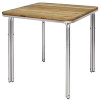 Table en bois de frêne et aluminium Bolero, carrée 700 mm