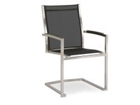Chaise cantilever Marbella acier inoxydable/noir 2 pièces
