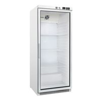 Réfrigérateur de stockage Gastro-Inox 600 litres blanc avec porte vitrée 