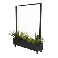 Mobiler  Raumteiler mit Glasschutzwand und Blumenkasten 1,5 Meter