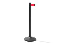 Poteaux de séparation Trendy, inox, noir avec cordon rouge, 1,8 m – 2 pièces