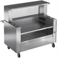 Station de cuisson mobile pour 3 appareils de table avec système de filtrage spécial