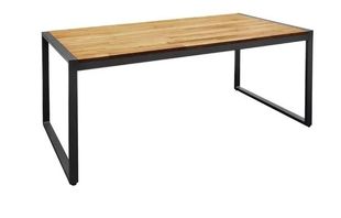 Bolero rechteckiger Stahl- und Akazienholztisch im industriellen Stil