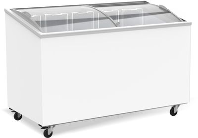 Gastro-Cool GCFC100 Kühl-/Gefrierkombination – Glasdeckel, 110 L, Weiß-schwarz, EEK B