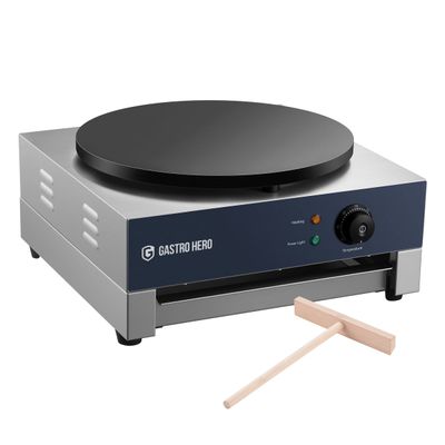 Produktbild von Elektro-Grillplatte BASIC – Glatt, 548x350 Mm, 300 °C, 3 KW, Für Gastronomie, Mit Spritzschutz Und Fettrille